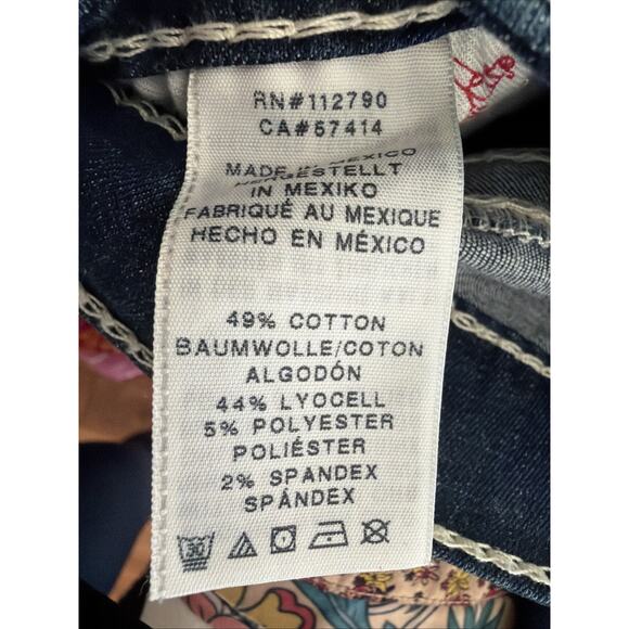 TRUE RELIGION VTG 27 Skinny Flap Dream Eater Low Rise Jeans Y2K 90s White Stitch - Picture 7 of 10